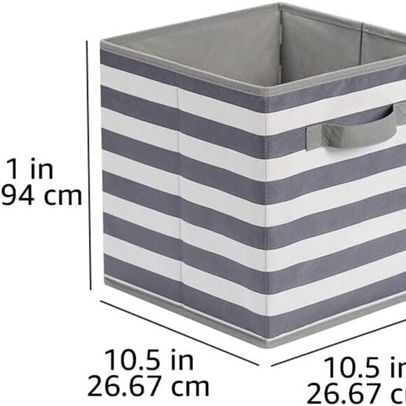 NEW Pack of 6 Fabric Storage Cube Organizer with Handles, 10.5 x 10.5 x 11 Inch, - Picture 7 of 8